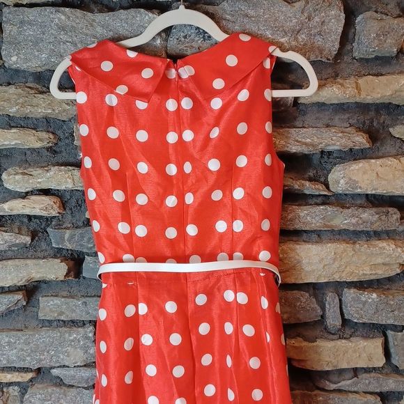 Karin Stevens polka dot sleeveless midi dress sz 6 - Picture 9 of 9